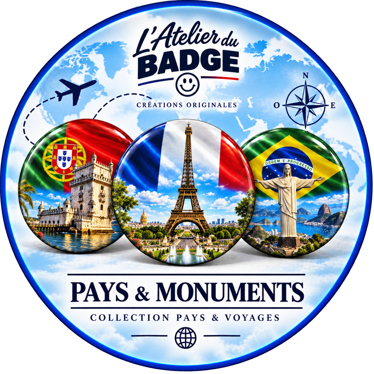 Badge Pays & Monuments – 58 mm
